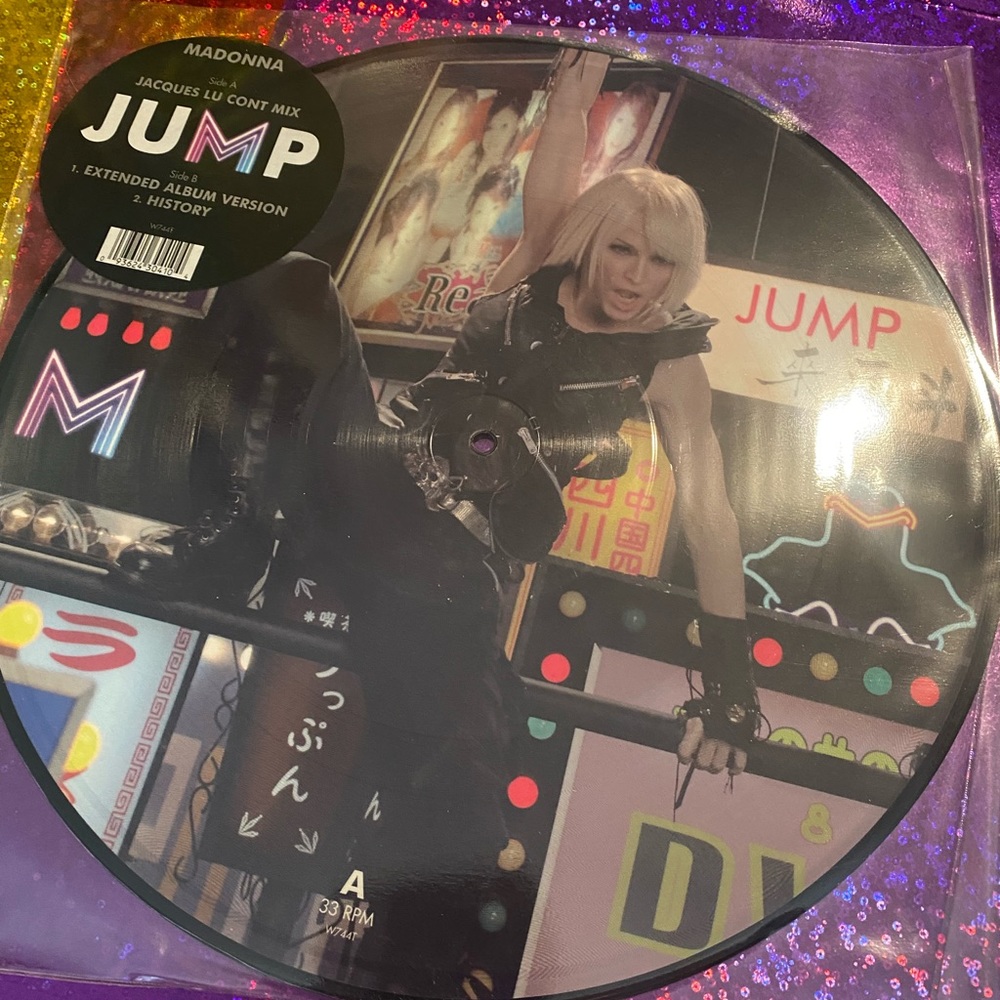 MADONNA PICTURE DISC 12 inch vinyl record with hype sticker jump from confession
